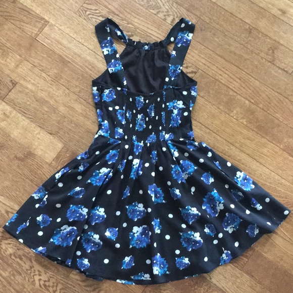 Free people black floral high neck dress sz 2 - Picture 6 of 8